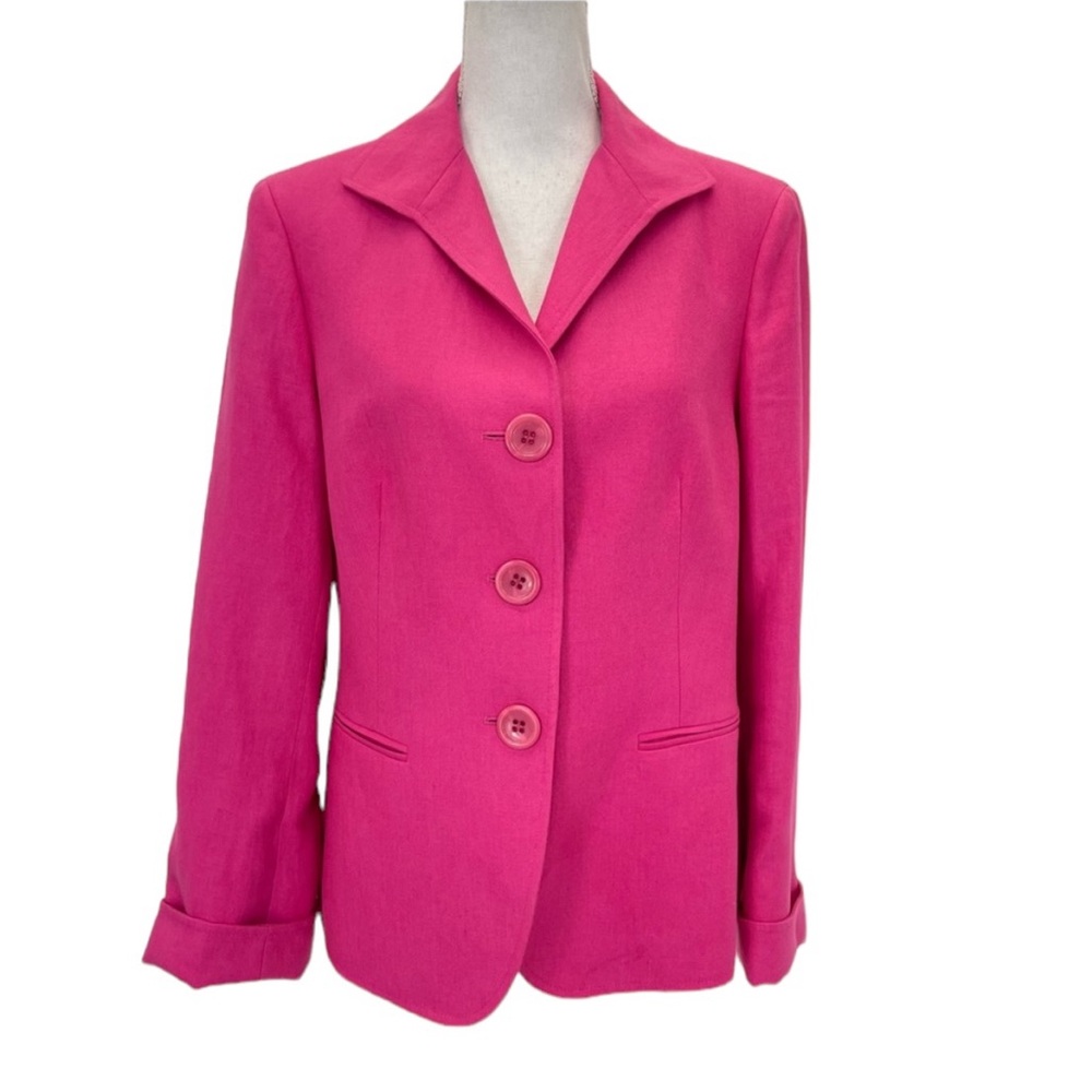 Lafayette 148 New York Linen Jacket 10 Pink